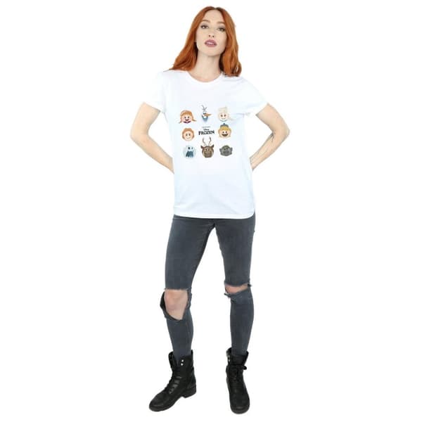Disney Womens/Ladies Frozen Heads Cotton Boyfriend T-Shirt