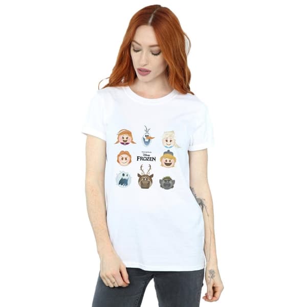 Disney Womens/Ladies Frozen Heads Cotton Boyfriend T-Shirt