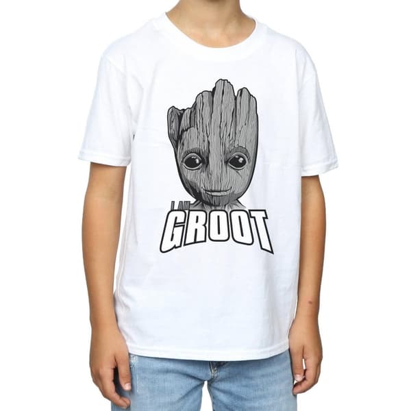 Marvel Boys Guardians Of The Galaxy Groot Face T-Shirt