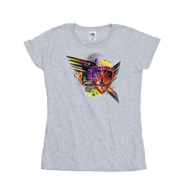 Marvel Womens/Ladies Guardians Of The Galaxy Abstract Shield Chest Cotton T-Shirt