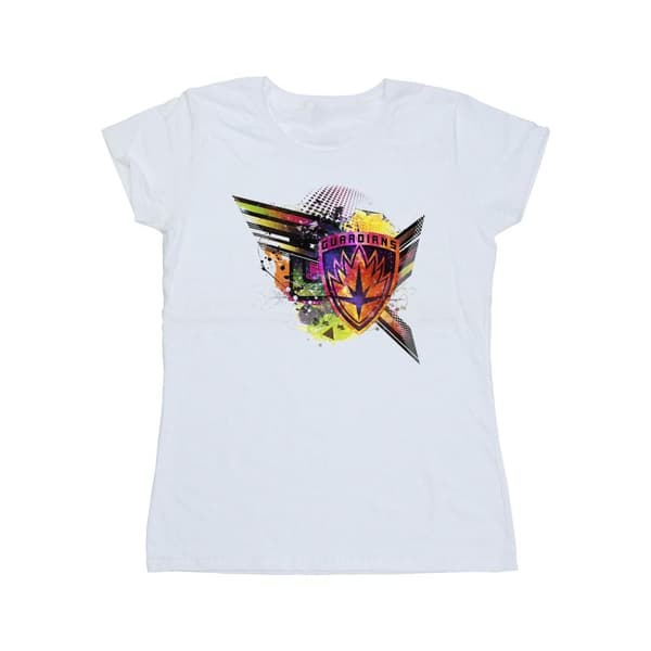 Marvel Womens/Ladies Guardians Of The Galaxy Abstract Shield Chest Cotton T-Shirt