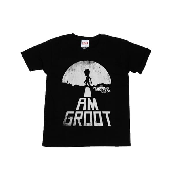 Marvel Boys Guardians Of The Galaxy I Am Groot White T-Shirt Black 7-8 Years