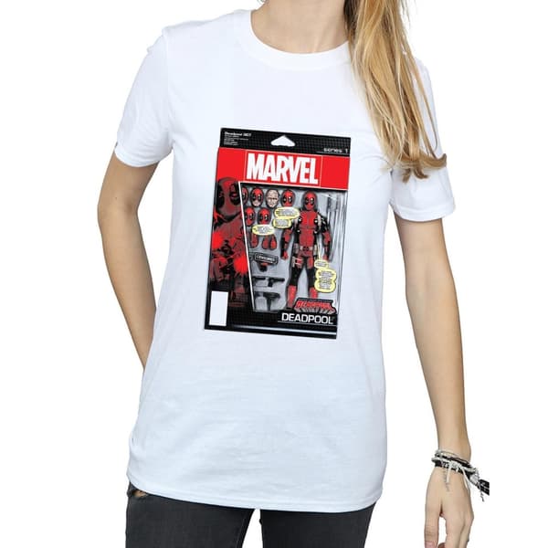 Marvel Womens/Ladies Deadpool Action Figure Cotton Boyfriend T-Shirt
