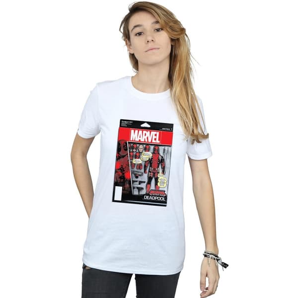 Marvel Womens/Ladies Deadpool Action Figure Cotton Boyfriend T-Shirt