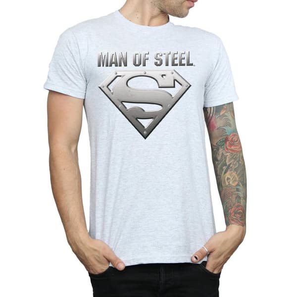 DC Comics Mens Superman Man Of Steel Shield T-Shirt