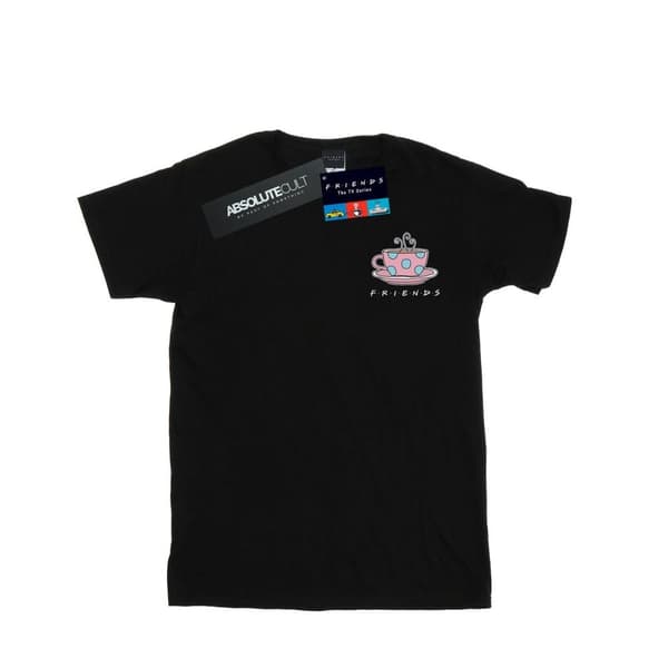 Friends T-shirt i bomull med brösttryck av kaffekopp för flickor Black 7-8 Years