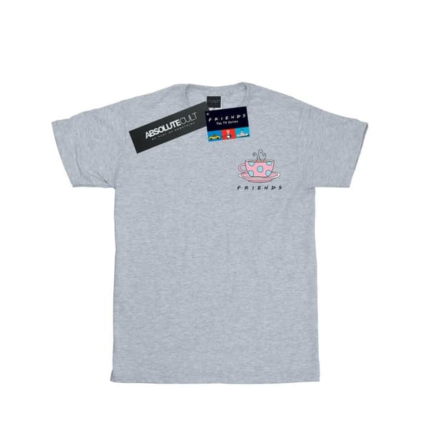 Friends T-shirt i bomull med brösttryck av kaffekopp för flickor