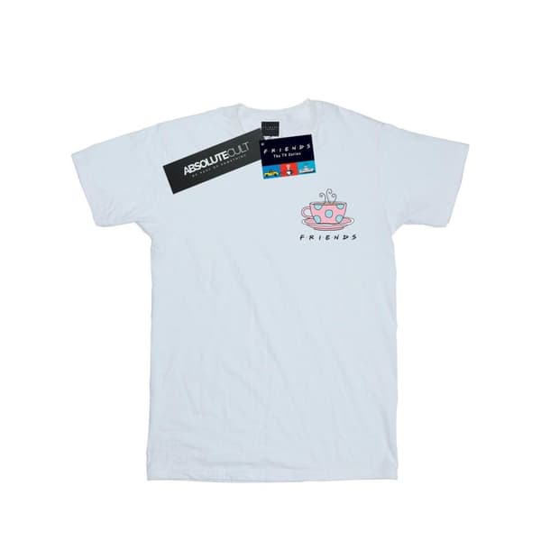Friends T-shirt i bomull med brösttryck av kaffekopp för flickor