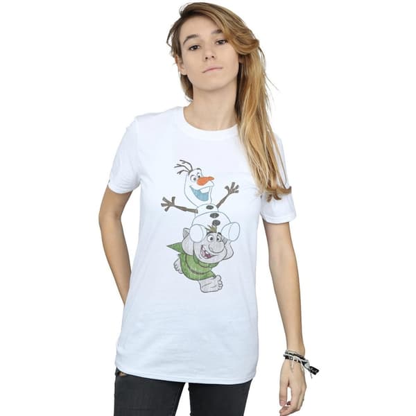Disney Dam/Tjej Frozen Olaf And Troll Boyfriend T-shirt i bomull