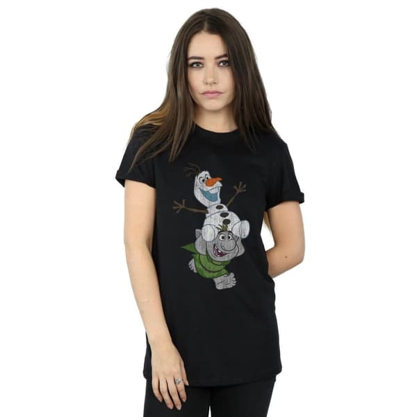 Disney Dam/Tjej Frozen Olaf And Troll Boyfriend T-shirt i bomull