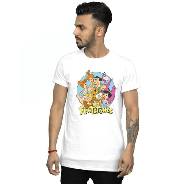 The Flintstones Mens Group Circle T-Shirt