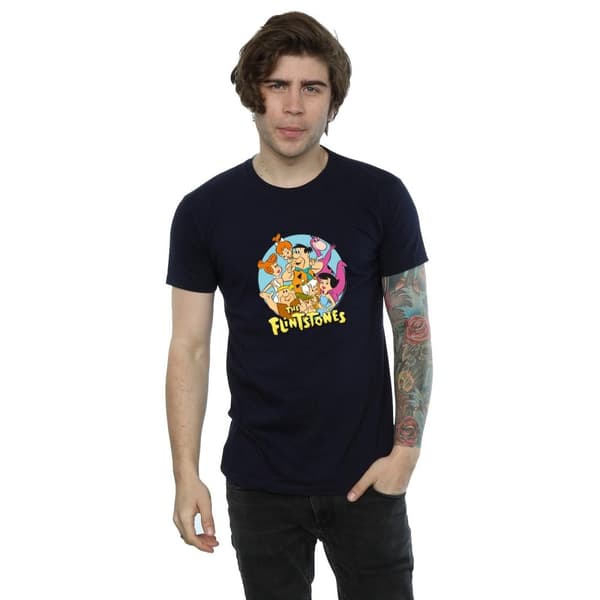 The Flintstones Mens Group Circle T-Shirt