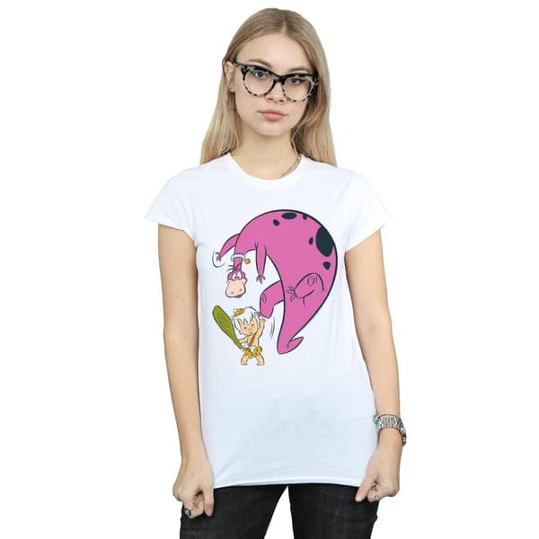 The Flintstones Womens/Ladies Bamm Bamm And Dino Cotton T-Shirt