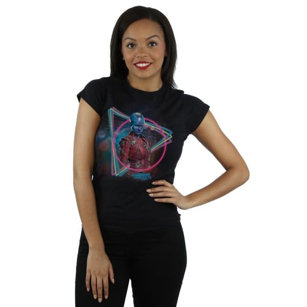 Marvel Womens/Ladies Guardians Of The Galaxy Neon Nebula Cotton T-Shirt Black XL