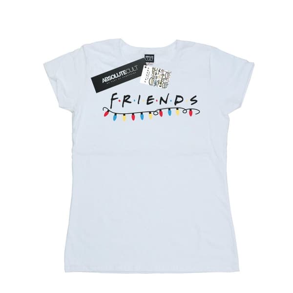 Friends T-shirt i bomull med juleljus för damer/damer