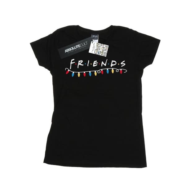 Friends T-shirt i bomull med juleljus för damer/damer