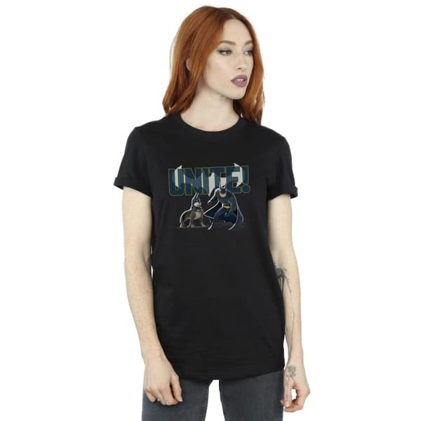DC Comics Womens/Ladies DC Comics DC League Of Super-Pets Unite Pair Cotton Boyfriend T-Shirt