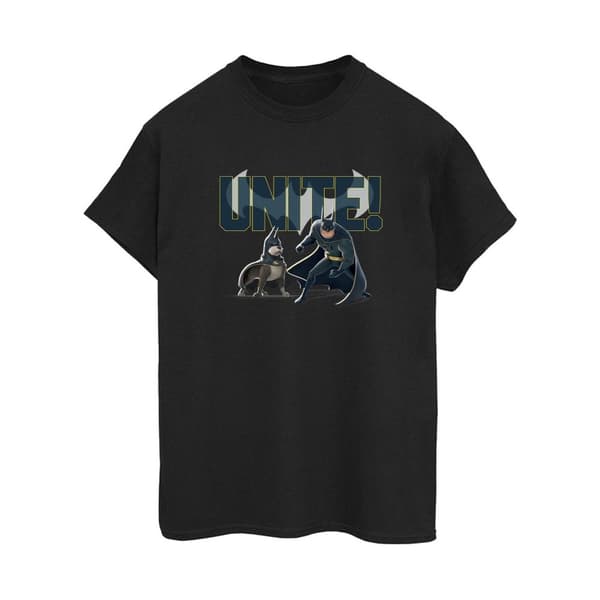 DC Comics Womens/Ladies DC Comics DC League Of Super-Pets Unite Pair Cotton Boyfriend T-Shirt