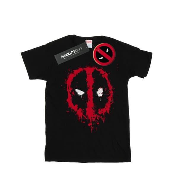 Marvel Dam/Tjej Deadpool Splat Face Boyfriend T-shirt i bomull
