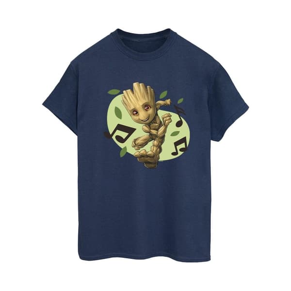 Marvel Womens/Ladies Guardians Of The Galaxy Groot Musical Notes Cotton Boyfriend T-Shirt