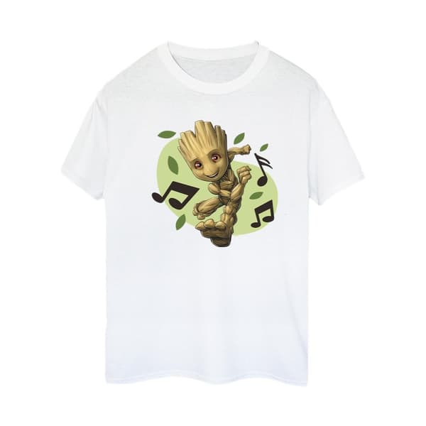 Marvel Womens/Ladies Guardians Of The Galaxy Groot Musical Notes Cotton Boyfriend T-Shirt