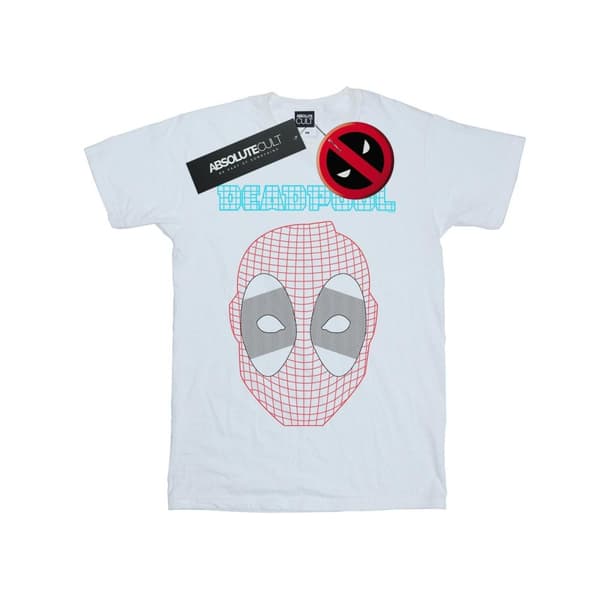 Marvel Mens Deadpool Mesh Head T-Shirt White 4XL