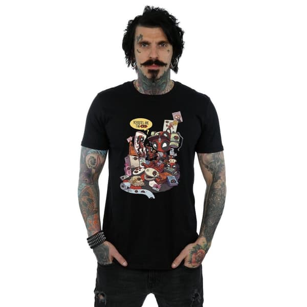 Marvel Mens Deadpool Merchandise Royalties T-shirt