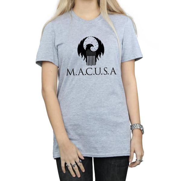Fantastic Beasts Womens/Ladies MACUSA Logo Cotton Boyfriend T-Shirt