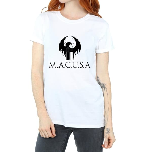 Fantastic Beasts Womens/Ladies MACUSA Logo Cotton Boyfriend T-Shirt