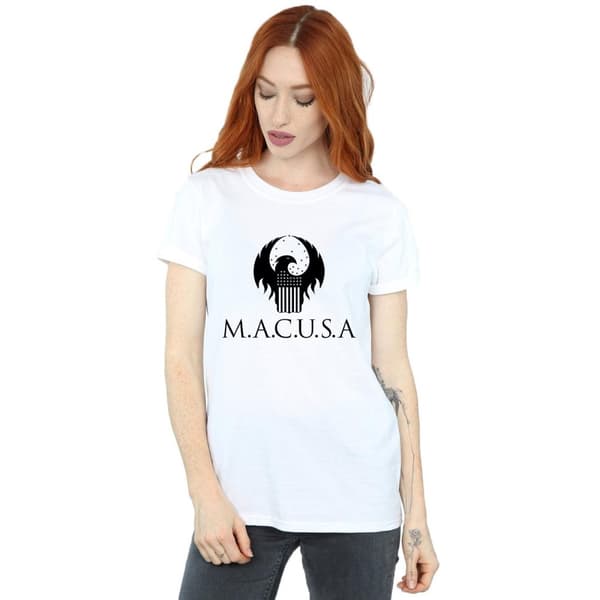 Fantastic Beasts Womens/Ladies MACUSA Logo Cotton Boyfriend T-Shirt