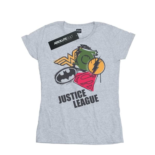 DC Comics Womens/Ladies Justice League Spray Logos Cotton T-Shirt