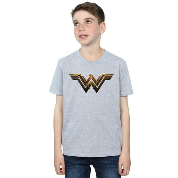 DC Comics T-shirt med Wonder Woman-emblem från Justice League-filmen för pojkar