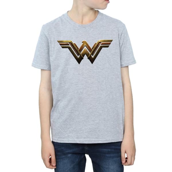 DC Comics T-shirt med Wonder Woman-emblem från Justice League-filmen för pojkar