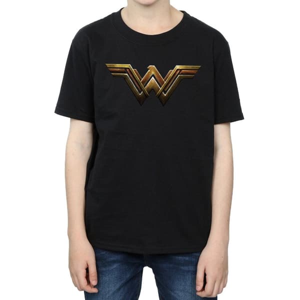 DC Comics T-shirt med Wonder Woman-emblem från Justice League-filmen för pojkar
