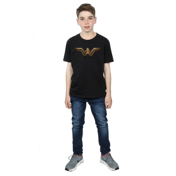 DC Comics T-shirt med Wonder Woman-emblem från Justice League-filmen för pojkar