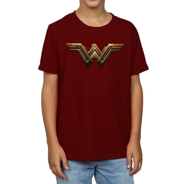 DC Comics T-shirt med Wonder Woman-emblem från Justice League-filmen för pojkar