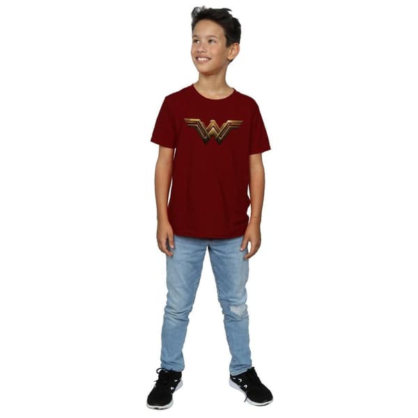 DC Comics T-shirt med Wonder Woman-emblem från Justice League-filmen för pojkar