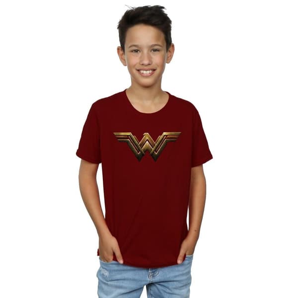 DC Comics T-shirt med Wonder Woman-emblem från Justice League-filmen för pojkar
