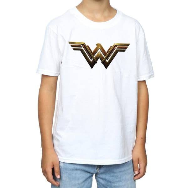 DC Comics T-shirt med Wonder Woman-emblem från Justice League-filmen för pojkar