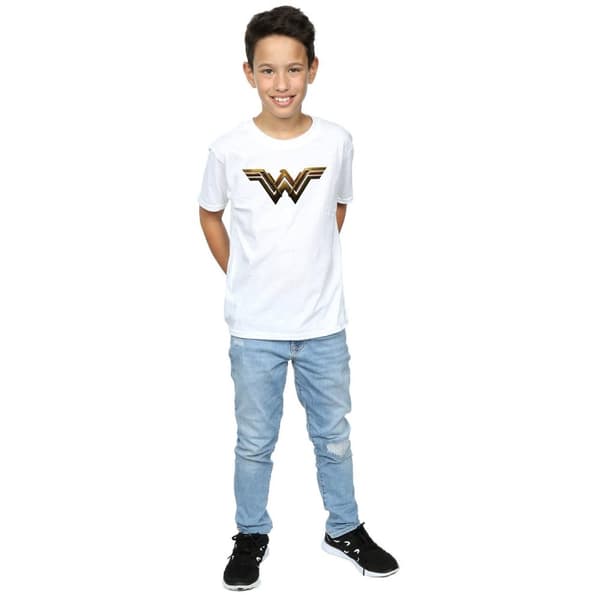 DC Comics T-shirt med Wonder Woman-emblem från Justice League-filmen för pojkar