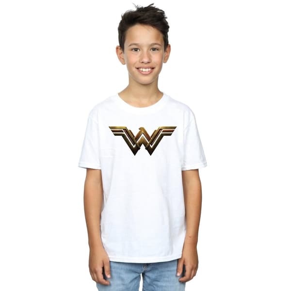 DC Comics T-shirt med Wonder Woman-emblem från Justice League-filmen för pojkar