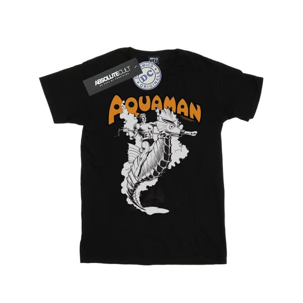 DC Comics Womens/Ladies Aquaman Mono Action Pose Cotton Boyfriend T-Shirt