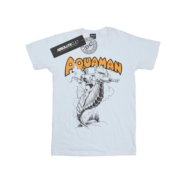 DC Comics Womens/Ladies Aquaman Mono Action Pose Cotton Boyfriend T-Shirt