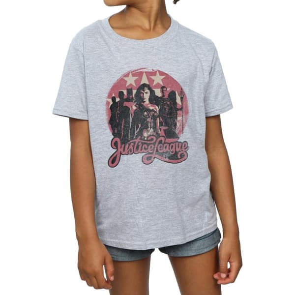 DC Comics T-shirt i bomull för flickor Justice League Movie Group Pose