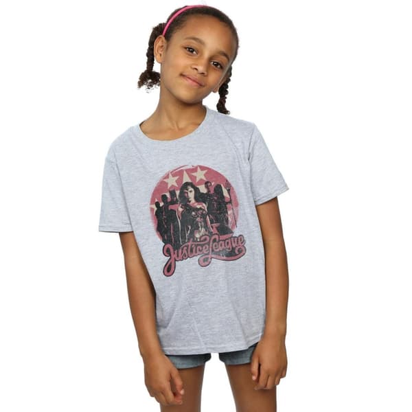 DC Comics T-shirt i bomull för flickor Justice League Movie Group Pose