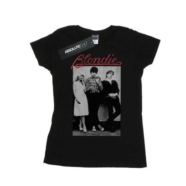 Blondie Womens/Ladies Distressed Band Cotton T-Shirt Black L