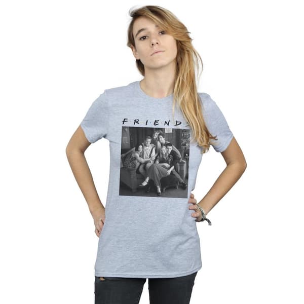 Friends Womens/Ladies Black And White Photo Cotton Boyfriend T-Shirt