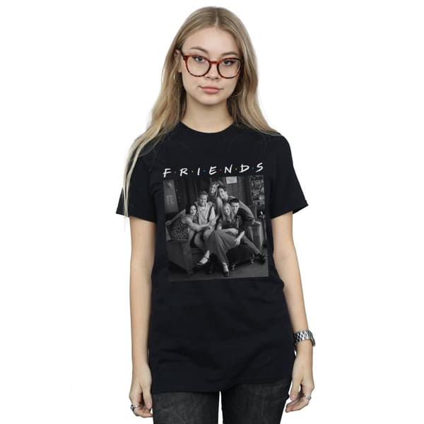 Friends Womens/Ladies Black And White Photo Cotton Boyfriend T-Shirt