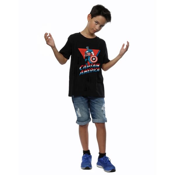 Marvel T-shirt med stående Captain America för pojkar