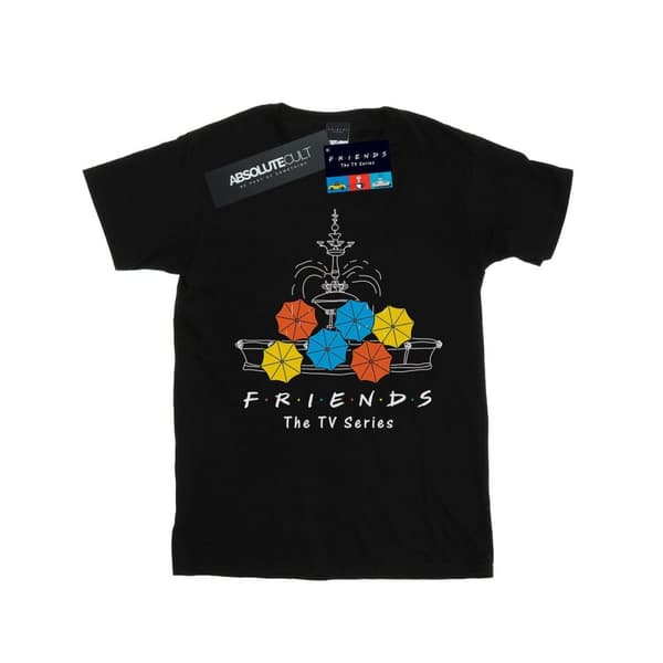 Friends Girls Fountain And Umbrellas Cotton T-Shirt